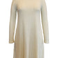 Vestido rodado escovado canelado Hacci feminino da Style &amp; Co, branco, tamanho pequeno