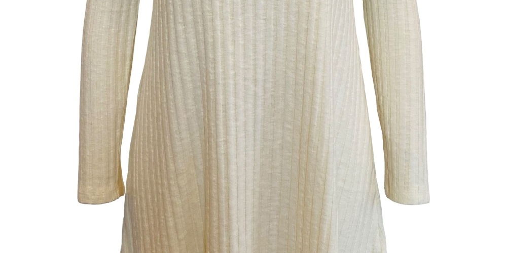 Vestido rodado escovado canelado Hacci feminino da Style &amp; Co, branco, tamanho pequeno