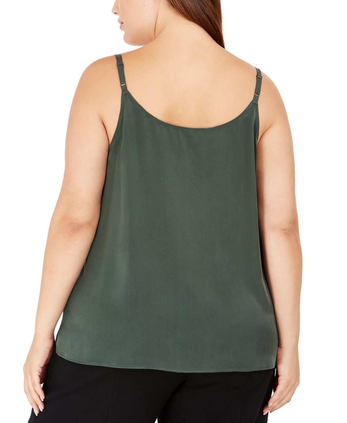 Camisola feminina Eileen Fisher de seda com decote redondo, verde, tamanho 2X