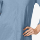 Blusa feminina estilo &amp; co com manga sino e acabamento em crochê, azul, tamanho PS