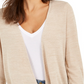 Suéter feminino NY Collection Petite com cordão e manga longa, bege, tamanho pequeno e pequeno