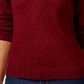 Karen Scott Suéter Feminino com Botões Marmorizados, Médio, Vermelho, Tamanho Grande