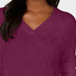 Karen Scott Suéter Feminino Basket Stitch Roxo Tamanho Grande