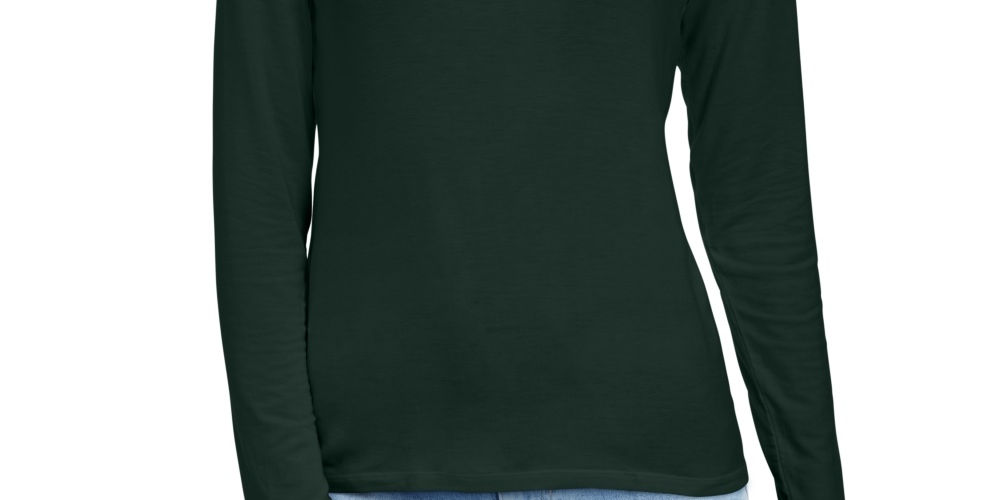 Blusa feminina com gola falsa, verde, tamanho extragrande, da Style &amp; Co