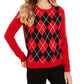 Suéter Argyle Feminino Charter Club Vermelho Tamanho Pequeno-Médio