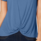 Top feminino com frente torcida estilo &amp; co, azul, tamanho grande