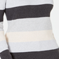 Karen Scott Suéter feminino listrado de algodão com gola falsa, branco/azul, tamanho PXL