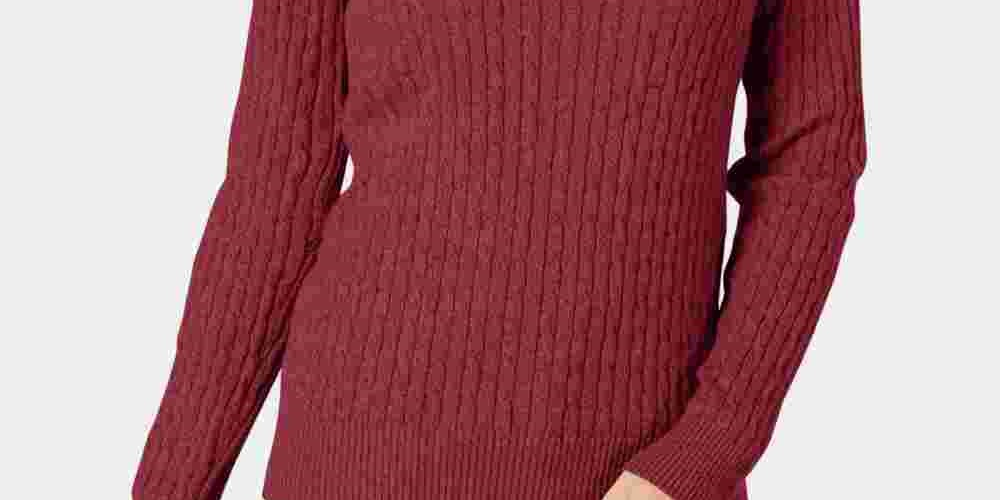 Camiseta feminina Karen Scott, manga comprida, gola V, roxa mesclada, tamanho XS