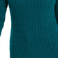 Suéter feminino com estampa texturizada e gola joia, manga comprida, tamanho pequeno, verde, Charter Club