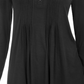 Blusa feminina de manga comprida com pregas estilo &amp; co, preta, tamanho extrapequeno