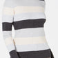 Karen Scott Suéter Feminino Canelado Color Block Manga Longa Gola Alta Cinza Tamanho X-G