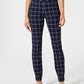 Calça xadrez feminina Charter Club Petite Windowpane azul tamanho 6 P