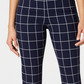 Calça xadrez feminina Charter Club Petite Windowpane azul tamanho 6 P