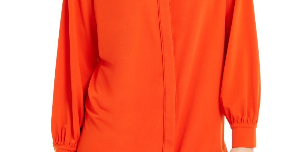 Camisa feminina Alfani com botões, vermelha, tamanho X-G