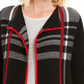 Cardigan feminino Charter Club com frente aberta, preto, tamanho pequeno e pequeno