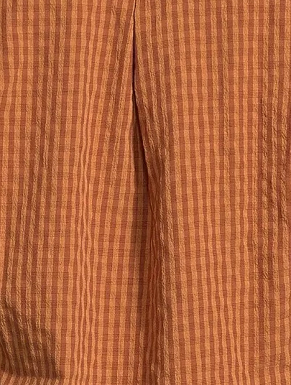 Blusa feminina pequena John Paul Richard com estampa xadrez e aba dobrada, laranja, PL