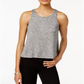 Blusa feminina sem mangas com decote redondo e joia Bar III, cinza, tamanho médio