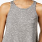 Blusa feminina sem mangas com decote redondo e joia Bar III, cinza, tamanho médio