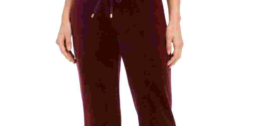 Calça feminina de veludo Charter Club, roxa, tamanho extragrande