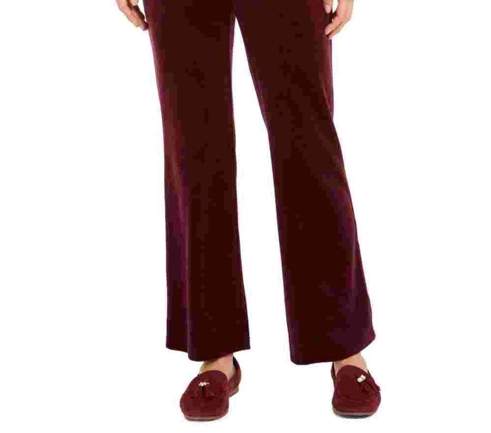 Calça feminina de veludo Charter Club, roxa, tamanho extragrande