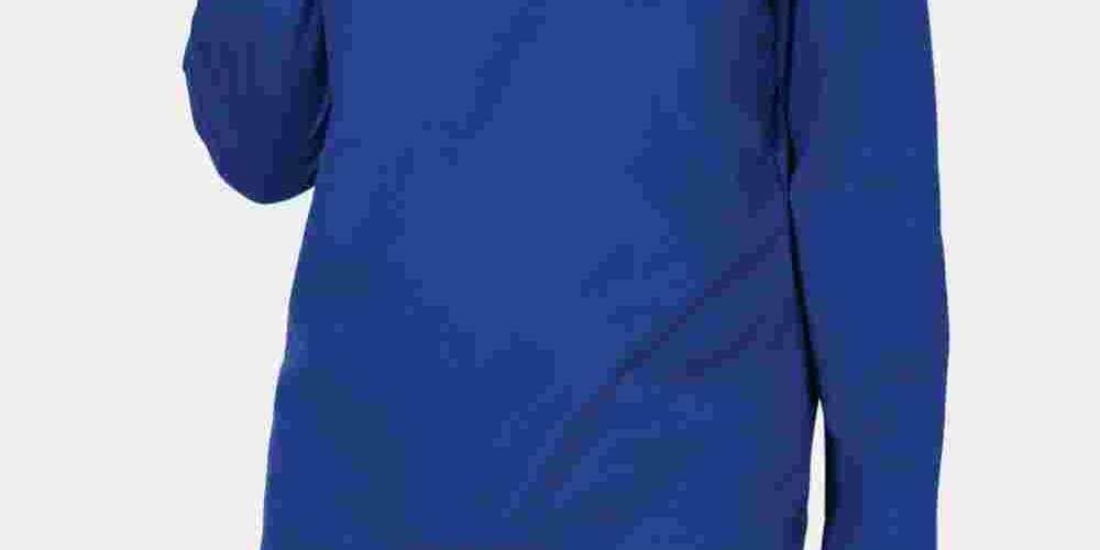 Karen Scott Top esportivo feminino com gola alta, azul, tamanho XS