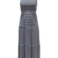 Vestido longo listrado sem mangas feminino Style &amp; Co, azul marinho, tamanho pequeno