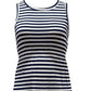 Vestido longo listrado sem mangas feminino Style &amp; Co, azul marinho, tamanho pequeno