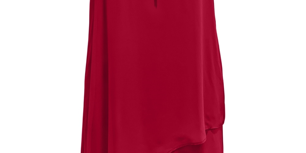 Vestido justo com colar e detalhes em renda JM Collection, tamanho XG, vermelho