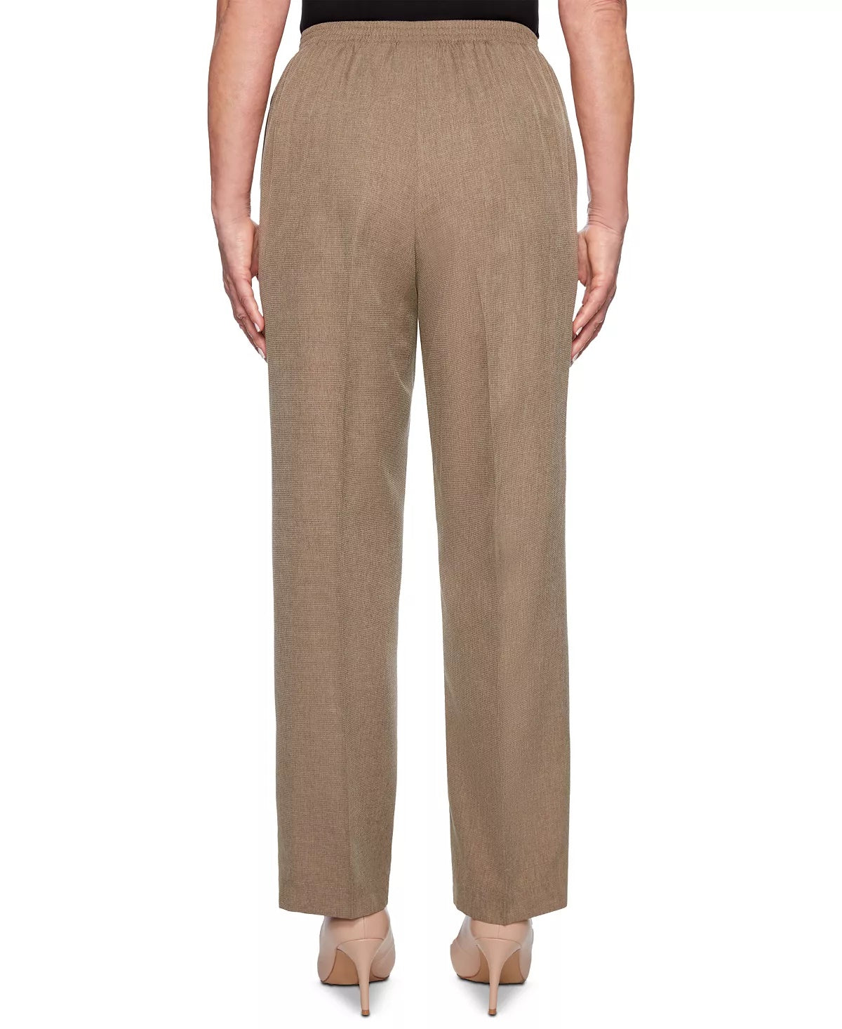 Calça feminina Alfred Dunner Petite Boardroom Pull-On marrom 10P