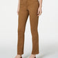 Calça jeans feminina Charter Club Petite Lexington reta marrom tamanho 6 Petite