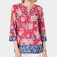 Túnica feminina Charter Club Petite com estampa floral dupla rosa tamanho Petite