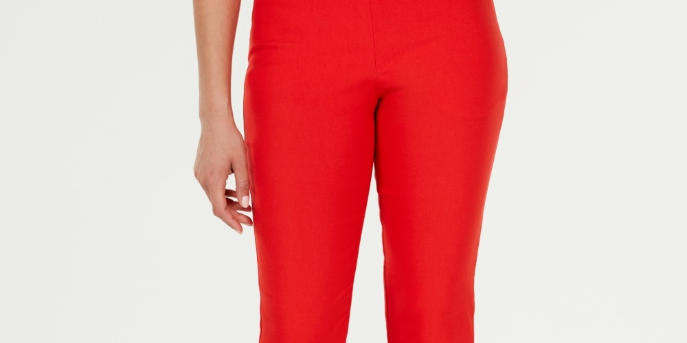 Calça feminina Chelsea Tummy Control Skinny Leg Tornozelo Charter Club Vermelha Tamanho 4