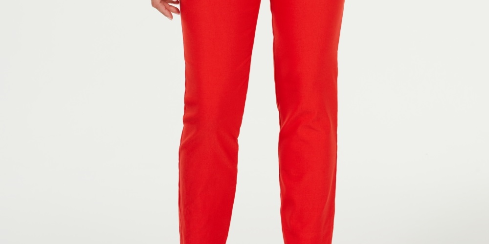 Calça feminina Chelsea Tummy Control Skinny Leg Tornozelo Charter Club Vermelha Tamanho 4