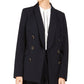 Calvin Klein Blazer Feminino Trespassado com Gola Xale Preto Tamanho 10