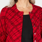 Karen Scott Cardigan Xadrez Pamela Feminino Vermelho Tamanho PL