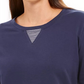 Moletom feminino Karen Scott Sport com bainha contrastante, azul, tamanho X-S