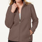 Jaqueta Karen Scott Sport Feminina com Zíper Zeroproof Fleece Marrom Tamanho XS