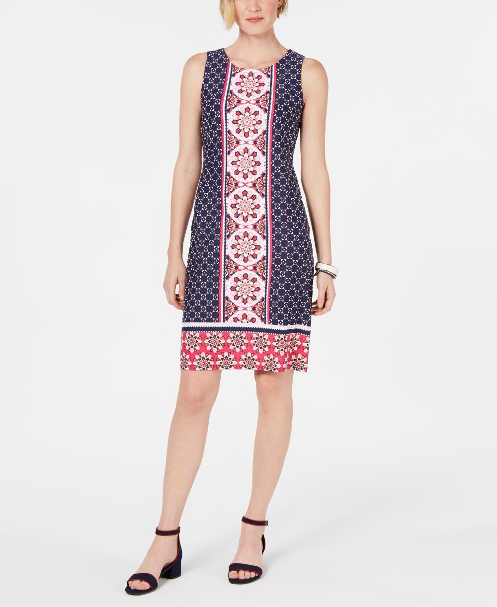 Vestido feminino estampado Charter Club rosa tamanho pequeno médio