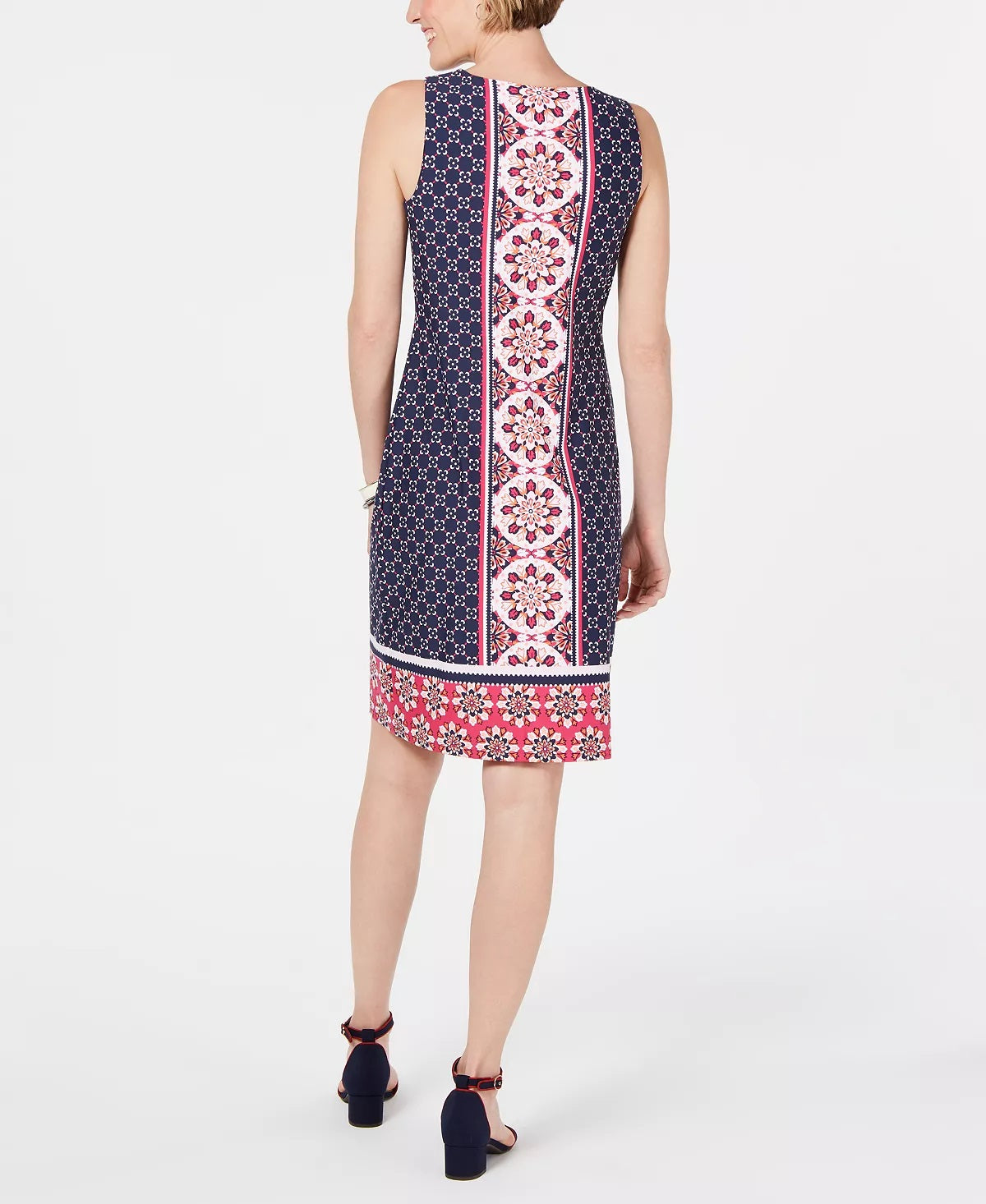 Vestido feminino estampado Charter Club rosa tamanho pequeno médio