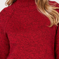 Karen Scott Suéter Feminino de Algodão com Gola Alta, Vermelho Brilhante, Tamanho Pequeno
