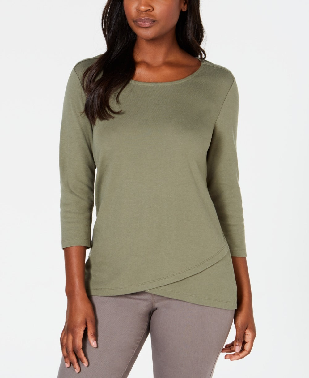 Karen Scott Top Tulip Hem Feminino Verde Tamanho X-S
