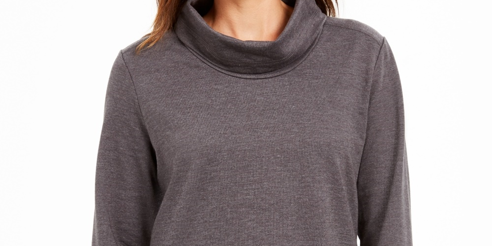 Karen Scott Top esportivo feminino com decote careca, cinza, tamanho extrapequeno