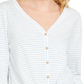 Blusa listrada com amarração frontal feminina Style &amp; Co, branca, tamanho X P