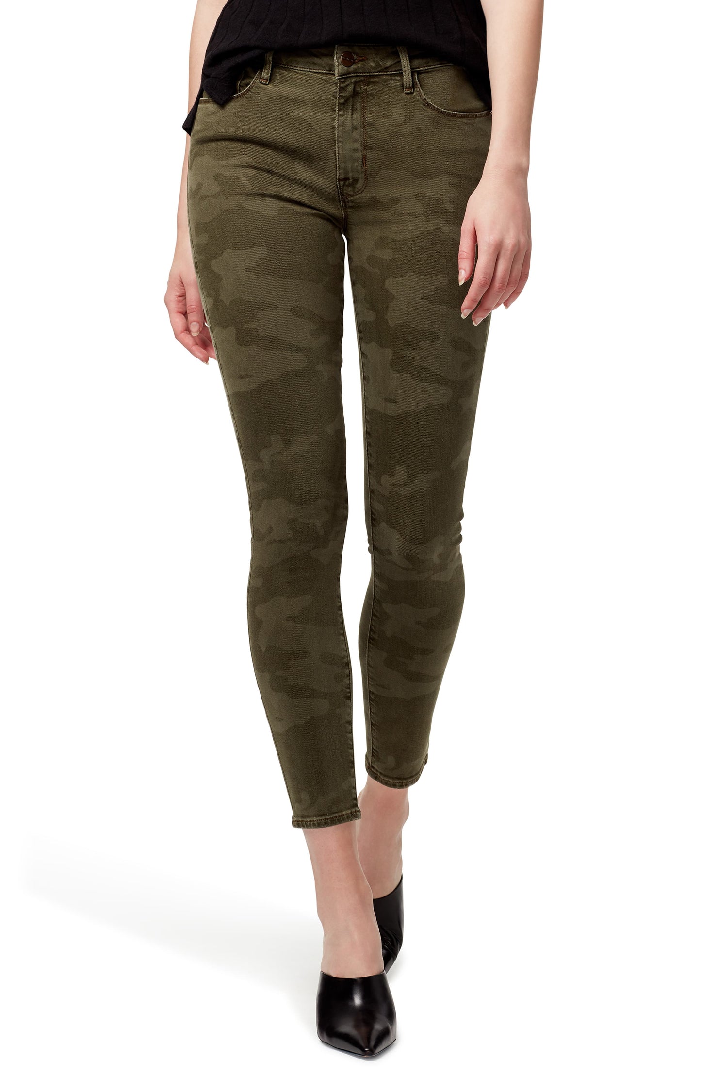 Calça jeans skinny feminina Sanctuary, cintura alta, verde, tamanho 25
