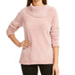 Karen Scott Suéter Feminino Petite Gola Envelope Chenille Rosa Tamanho Petite Pequeno