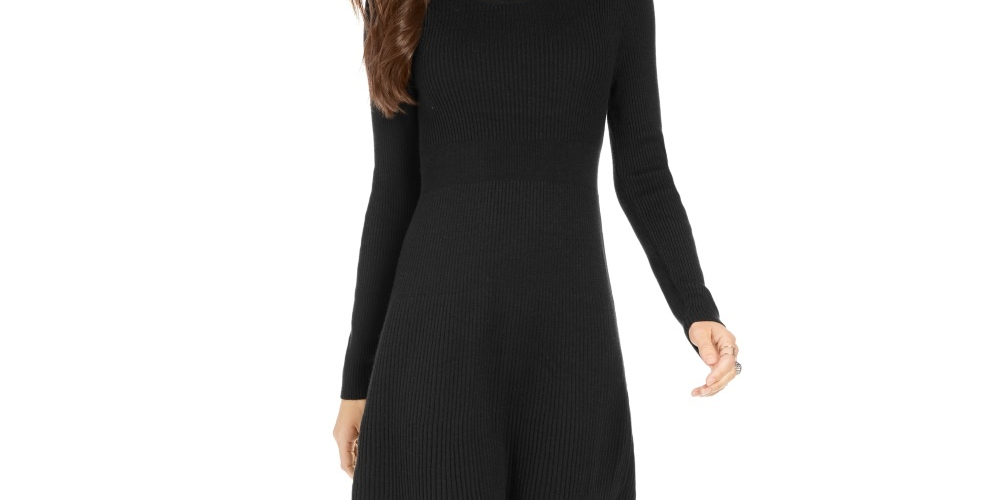 Vestido suéter canelado feminino Style &amp; Co, preto, tamanho PL