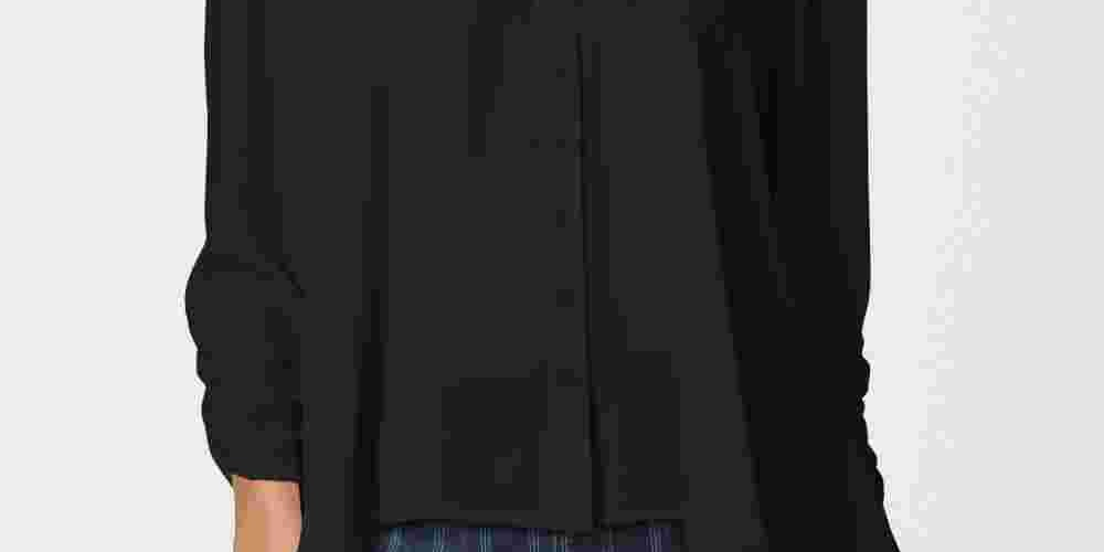 Blusa feminina estilo swing pequena preta tamanho PP