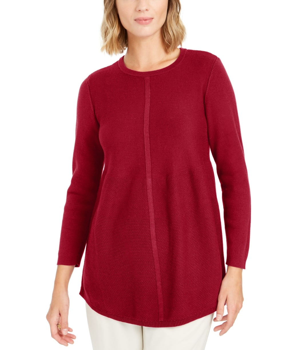 Suéter túnica feminino pequeno com pontos mistos Style &amp; Co, tamanho PP, vermelho