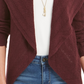 Cardigan Pointelle Feminino Estilo &amp; Co Roxo Tamanho Médio