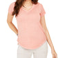 Camiseta feminina estilo &amp; co com decote em V e estampa Burnout, marrom, tamanho grande